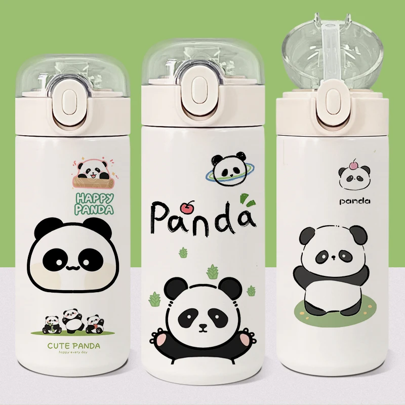 

Cute Panda St Cup Large Capaci Portable Children's Thermal Cup MKNM Cartoon High Aesthetic Value Stainl Steel Water Cup
