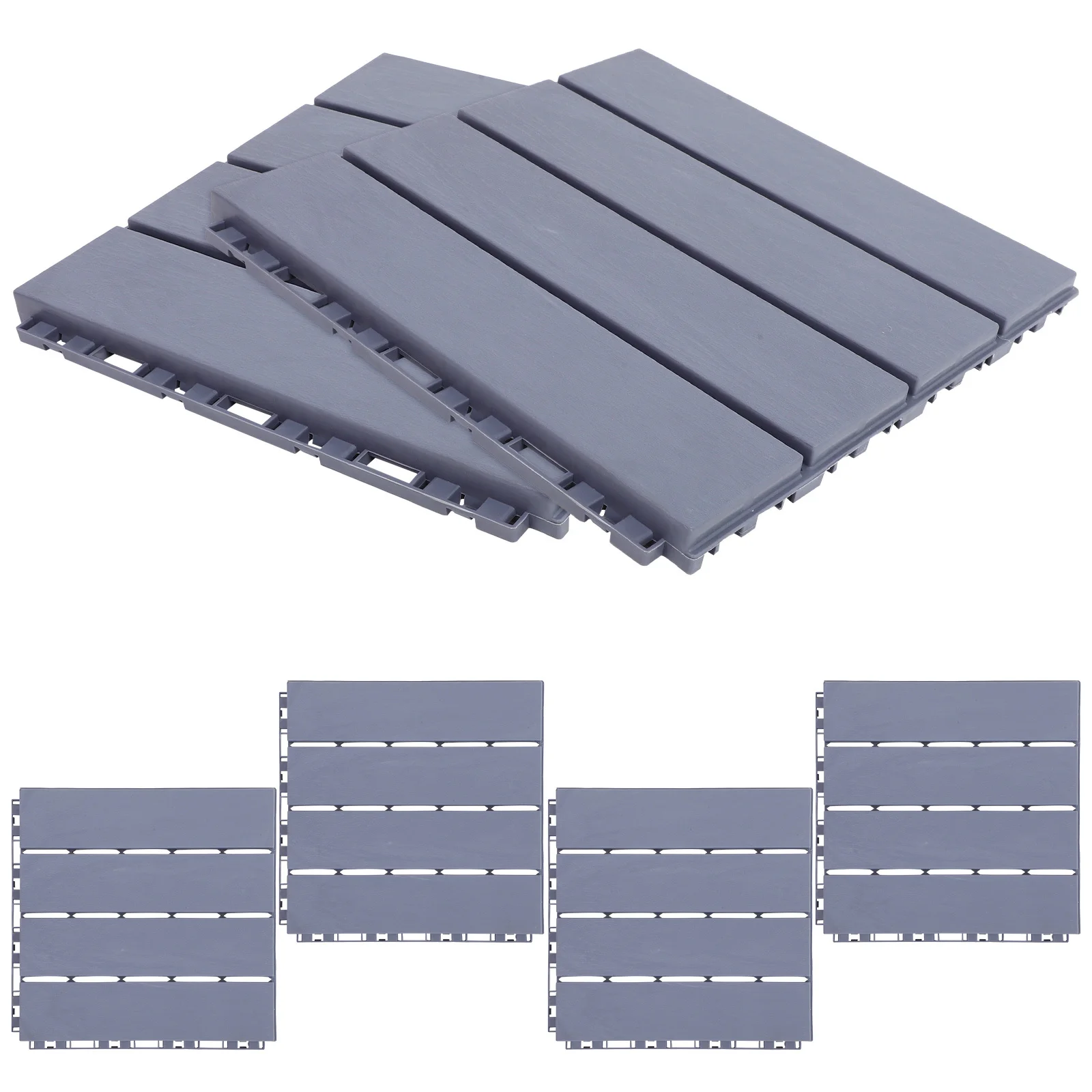 6 pezzi di piastrelle per ponte in plastica ad incastro pavimenti per esterni patio balcone giardino piastrelle per pavimenti antiscivolo resistenti alle intemperie pavimenti per esterni