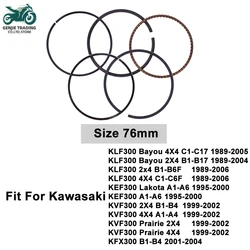 76mm Motorcycle Piston Rings for Kawasaki KLF300 Bayou C1-C17 B1-B17 KEF300 Lakota A1-A6 1995-2000 KVF300 99-02 KFX300 2001-2004
