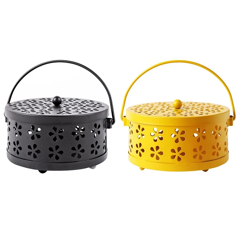 Scatola repellente per zanzare per bruciatore da giardino con supporto per bobina per zanzare floreale cavo in metallo retrò nordico