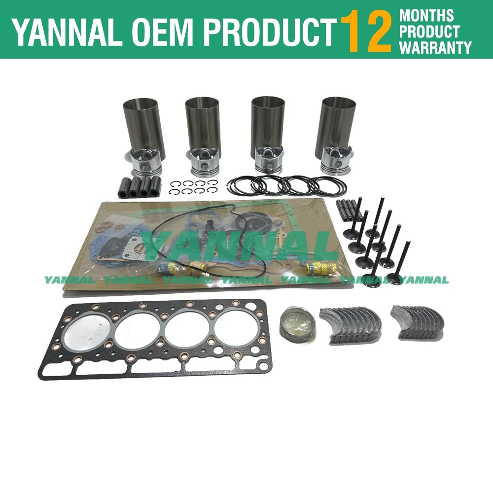 V1100 Overhaul Rebuild Kit For Kubota Engine Part Piston Ring Gasket Bearing Set