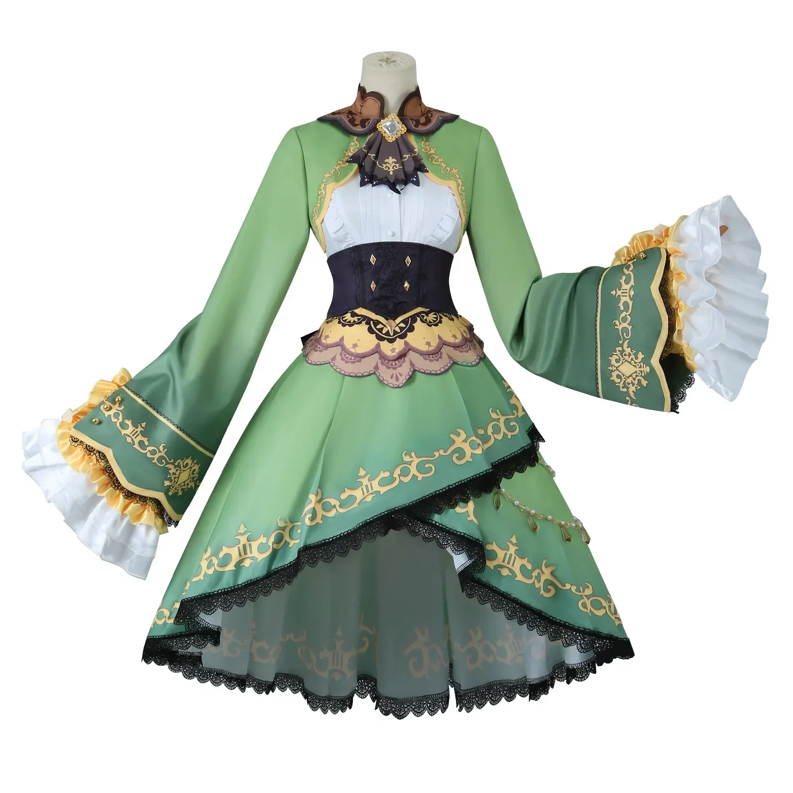 Игра Umamusume: Pretty Derby Satono Diamond, карнавальный костюм, парик, милое зеленое платье, костюм для ролевых игр на Хэллоуин