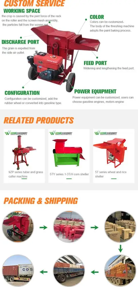 Motorkorn Weizen Paddy Reis Drescher