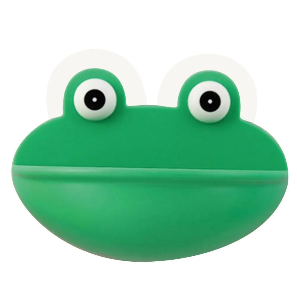 Frog Soap Dishes Wall Mounted Bathroom Soap Rack Soap Container No Drilling Draining Hole Suction Cup Soap Holder Sponge Dish