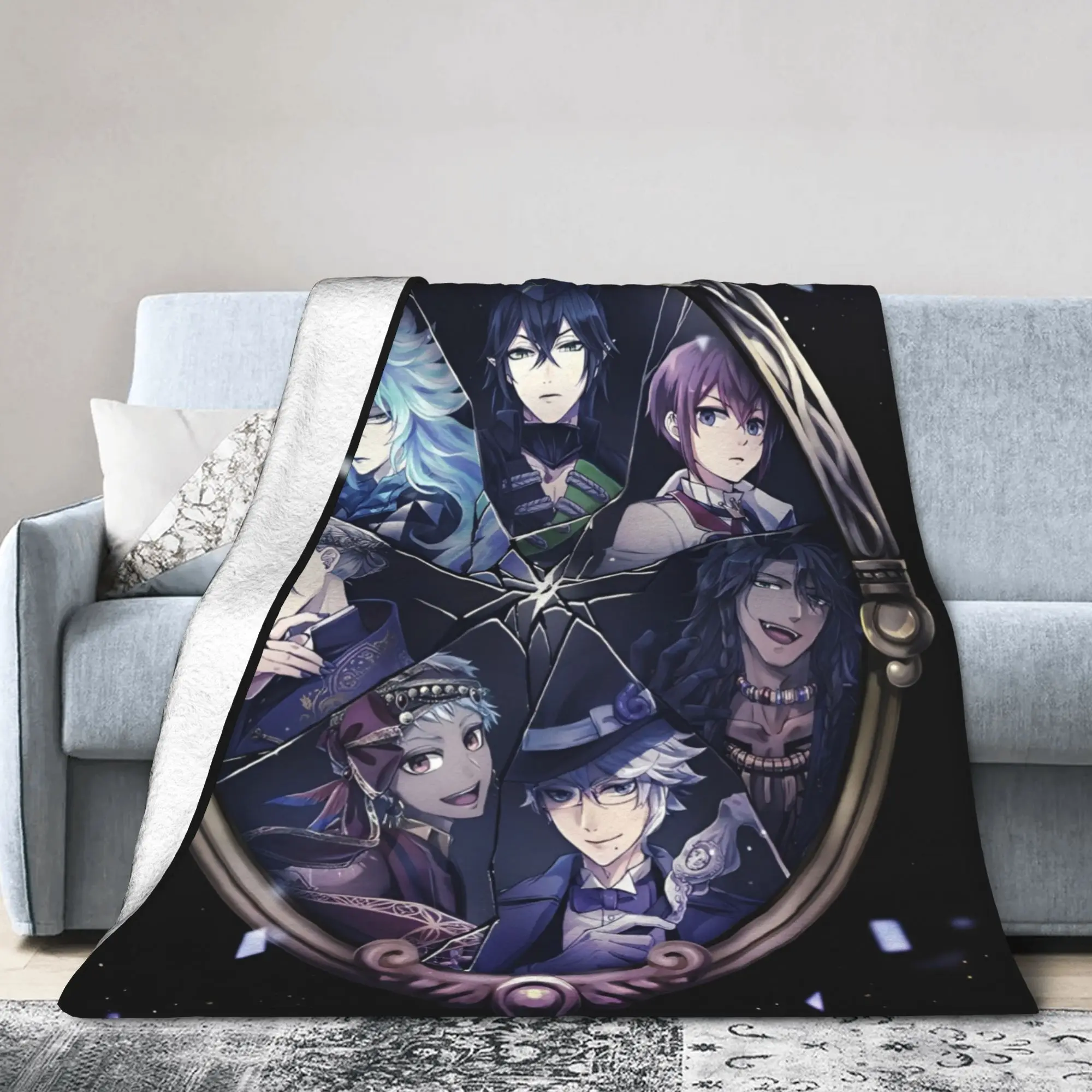Twisted-Wonderland the Animation Anime Blankets Flannel  Cozy Super Soft Throw Blankets for Bedding Rug Piece