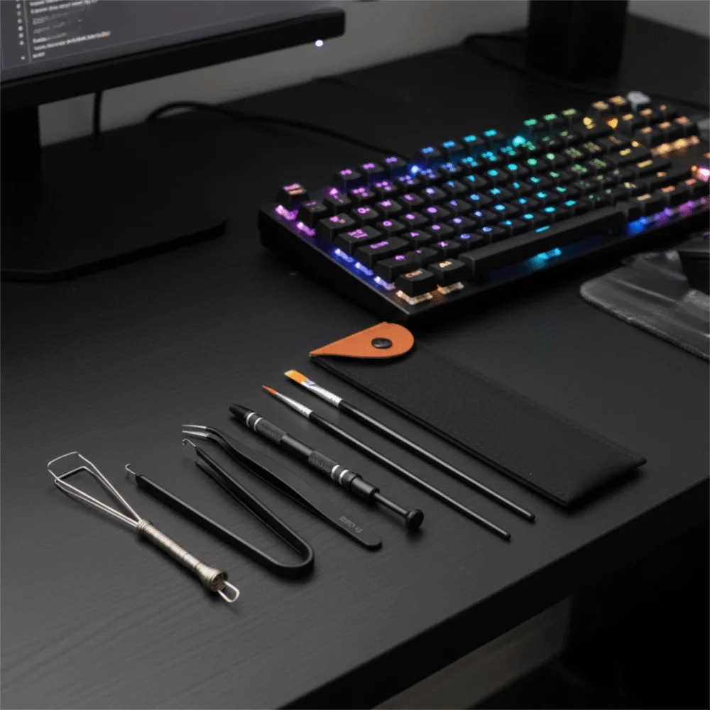 

Набор для чистки клавиатуры (4/6 шт.): Профессиональный инструмент для дома и офиса, мини-щетка для смазки клавиш с сумкой для хранения, съемник для кейкапов DIY