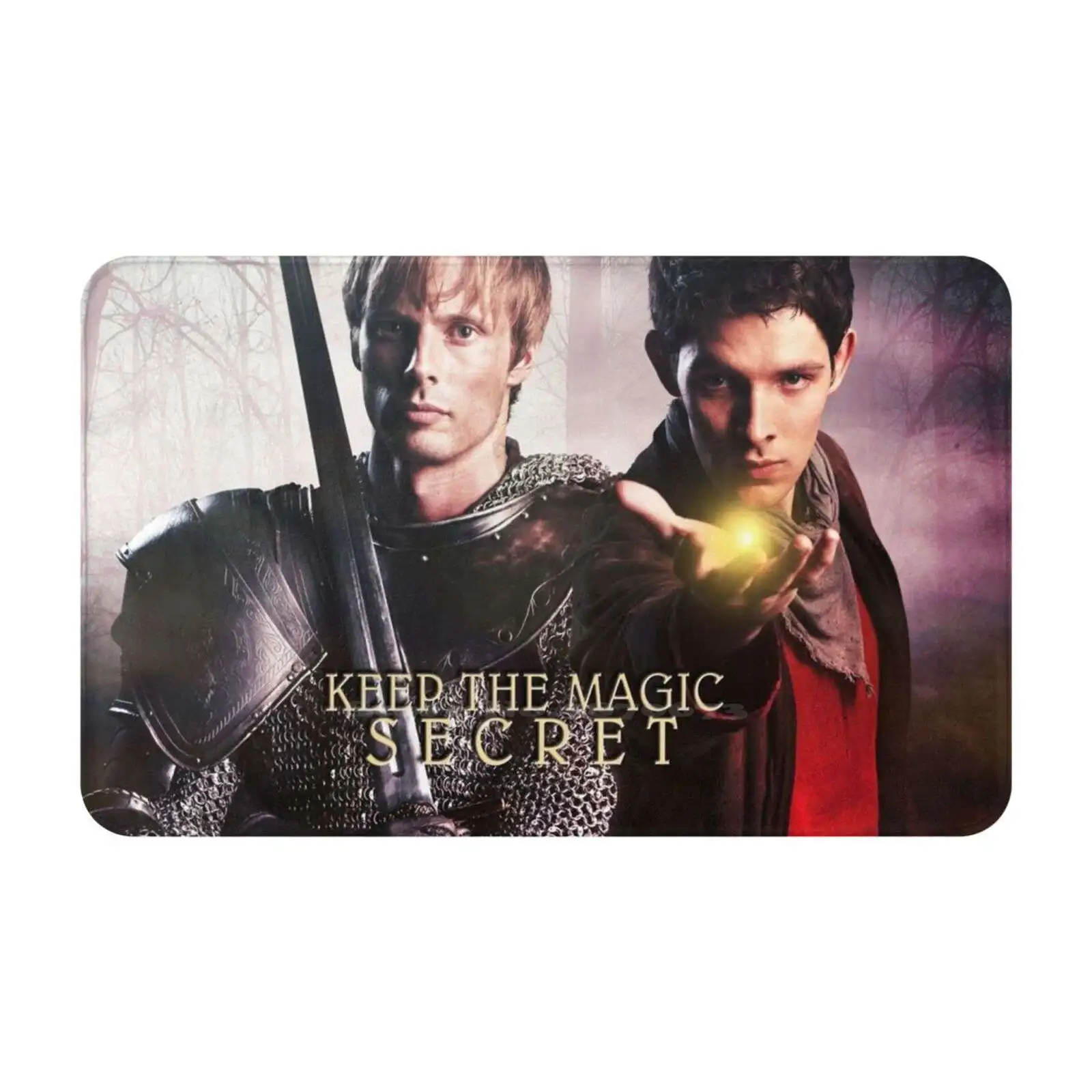 Keep The Magic Secret Door Mat Foot Pad Home Rug Merlin Arthur Pendragon Fantasy Serie Tv Tv Show Colin Morgan Bradley James