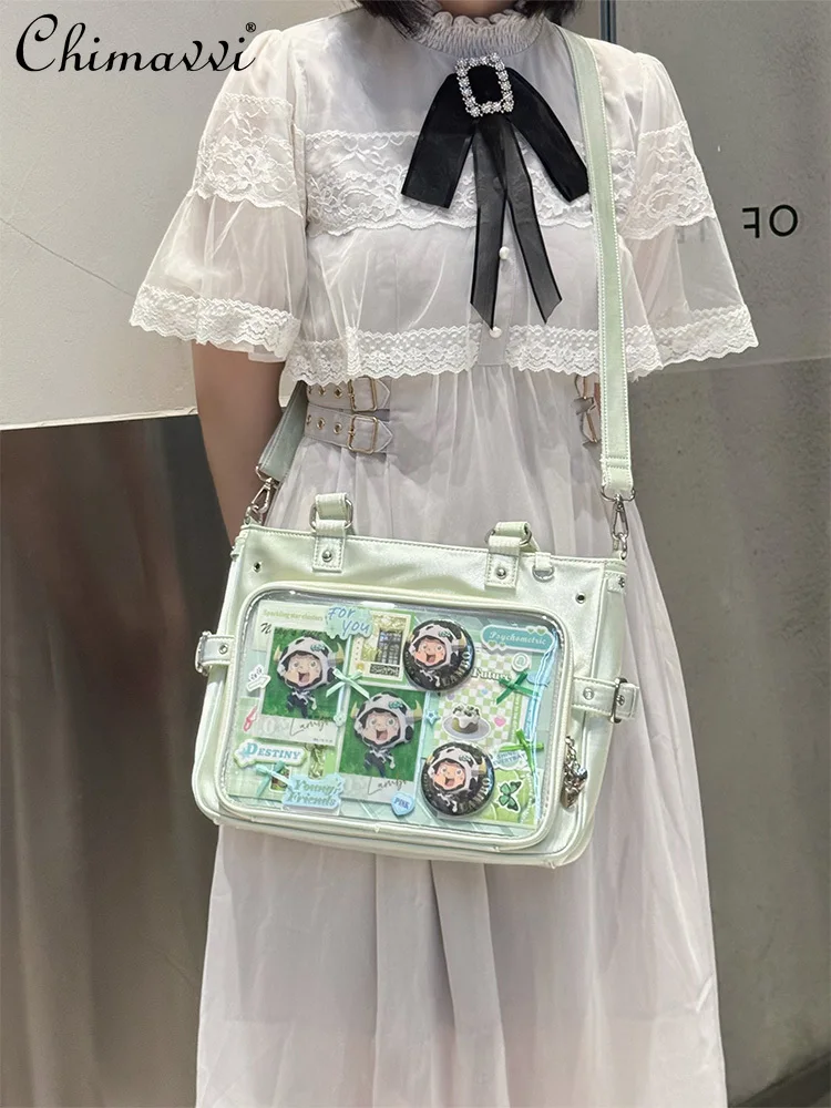 Original Satin Pain Bag Lolita Women's Tote Crossbody Daily Simple Versatile Bag Cute Girls Student Handbag 2025 New