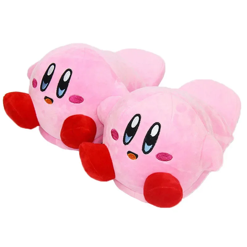 Anime Kirby pantoufles femmes dessin animé hiver chaud ménage chaussures Cosplay Couple coton chaussure intérieure chambre Kawaii pantoufle