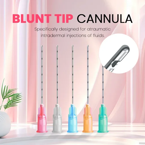 Imagen 2 del producto Microcánula de alta calidad, 18G, 20G, 21G, 22G, 23G, 25G, 27G, 30G, 38mm, 50mm, 70mm, esterilidad, puntas de cánula roma para herramientas de piezas de belleza