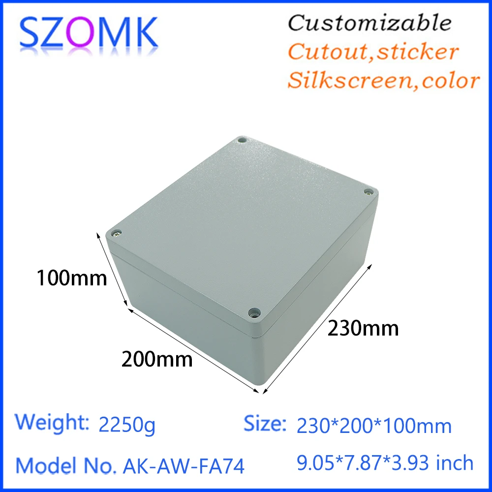 

230x200x110mm Aluminum Electrical Enclosures Aluminum Die Casting Alloy Box Oem Power Distribution Junction Box