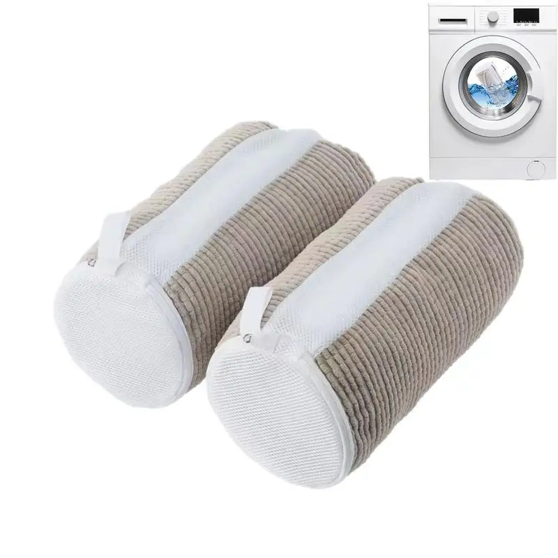 

Shoe Bag for Washing Machine 2pcs Chenille Velvet Lined Shoe Washing Bag Portable Fluffy Fiber Sneaker Laundry Bags