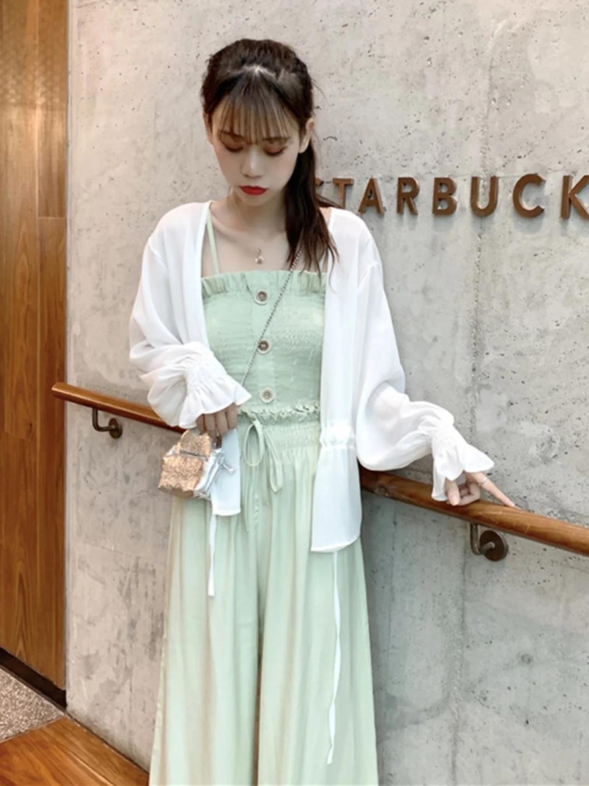 

Chiffon Svel Open Cardigan Women's Summer Faion Bell Sve Lightweight Sun Protection Outerwear Korean Sle Loose Fit