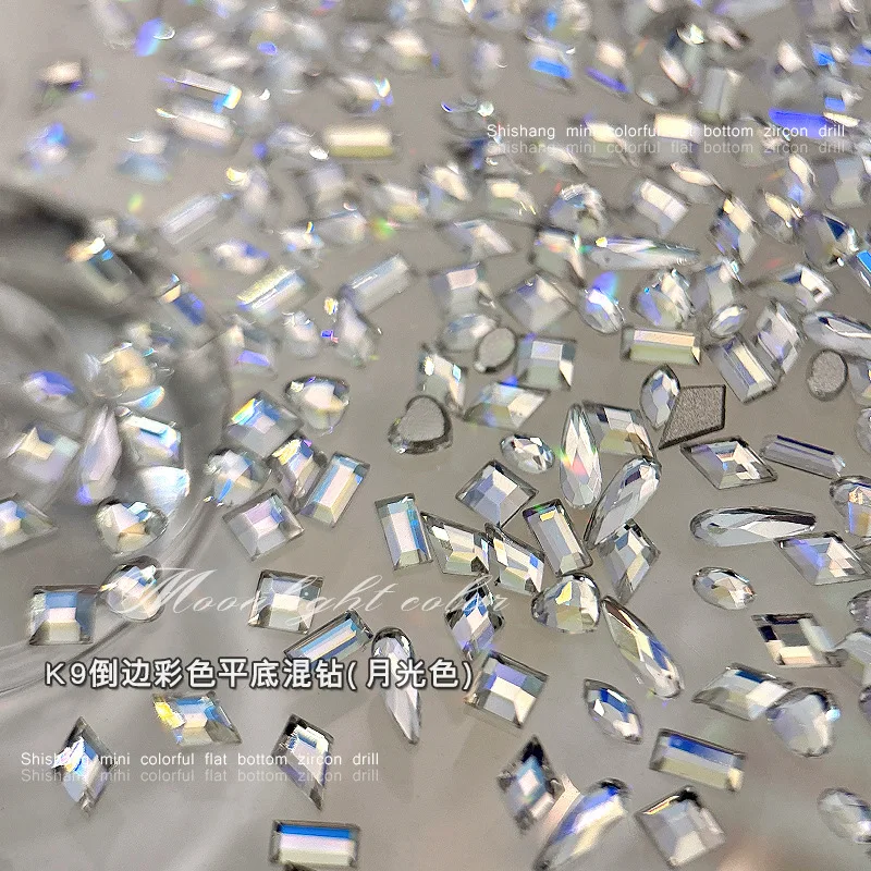 50 SZT. K9 Błyszczące Płaskie Cyrkonie do Paznokci Kryształowe Diamenty Części Akcesoria do Dekoracji Paznokci Materiały do Manicure