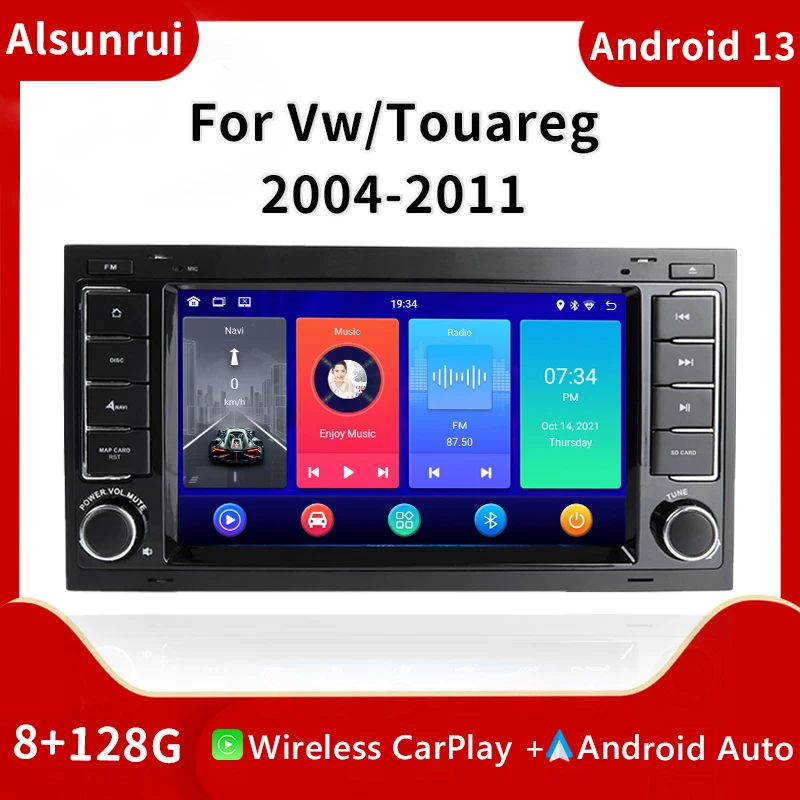 

Автомагнитола 8 ядер, 2 Din, Android 13 для VW/Volkswagen/Touareg/Transporter T5 2004-2011, мультимедиа, GPS-навигация, аудио, стереоголовка