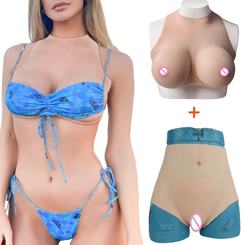 Silicone Breast Forms And Butt Enhancer Realistic Fake Vagina Panties Suit Artificial Ass Man To Woman Transgender Crossdresser