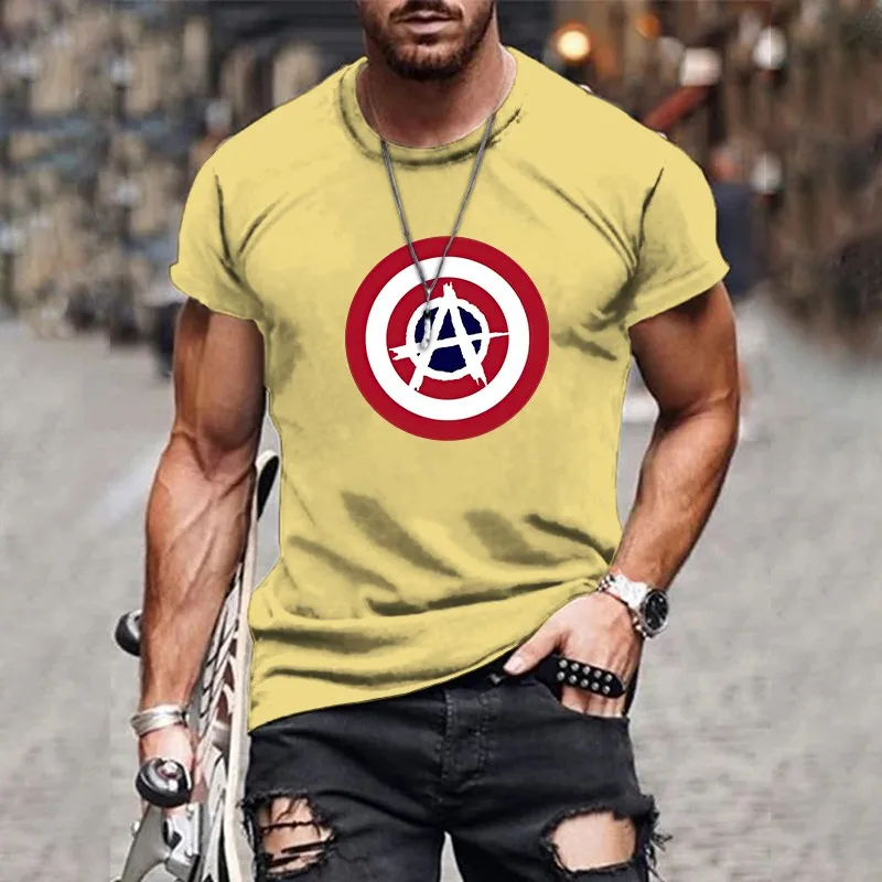 2024 New T-shirt Men's 3D Printed Pattern T-shirt Short Sleeve Retro Top Men's Round Neck Clothing