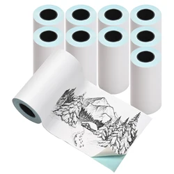 5/10 Rolls 57x30mm Self-Adhesive Direct Thermal Paper Printable Sticker Paper BPA-Free Waterproof Oil-proof Sticky Paper Roll