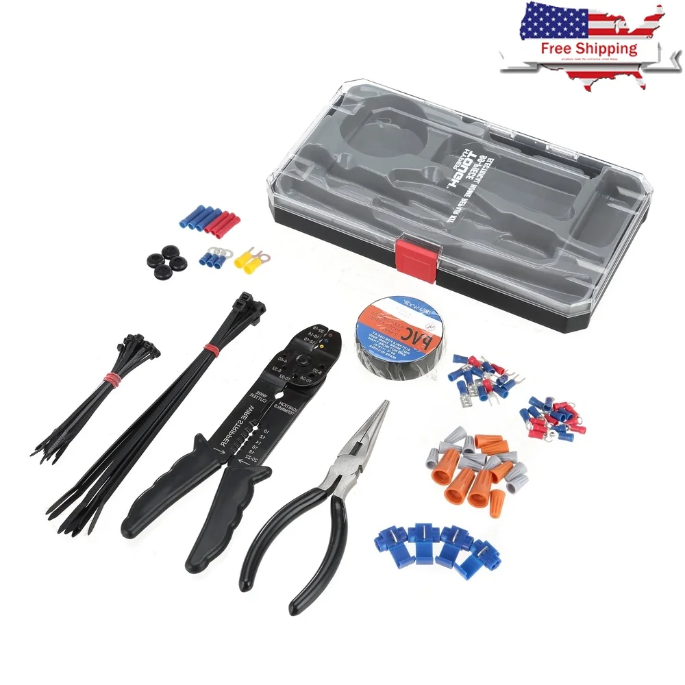 

Набор инструментов для ремонта электрооборудования из 99 предметов с плоскогубцами для зачистки проводов, разъемы, чехол для хранения ленты, домашние авто проекты «сделай сам»