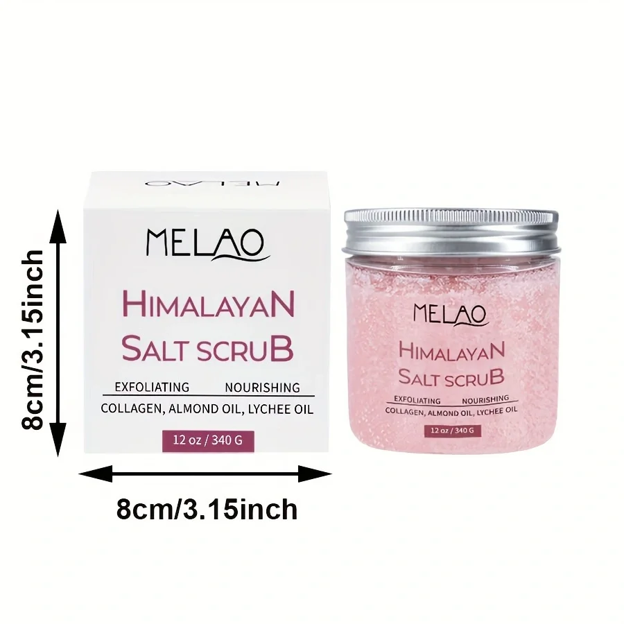 MELAO Himalayan Salt Scrub Face Foot & Body Exfoliator Infused with Collagen and Stem Cell Exfoliating Salt Body Scrub