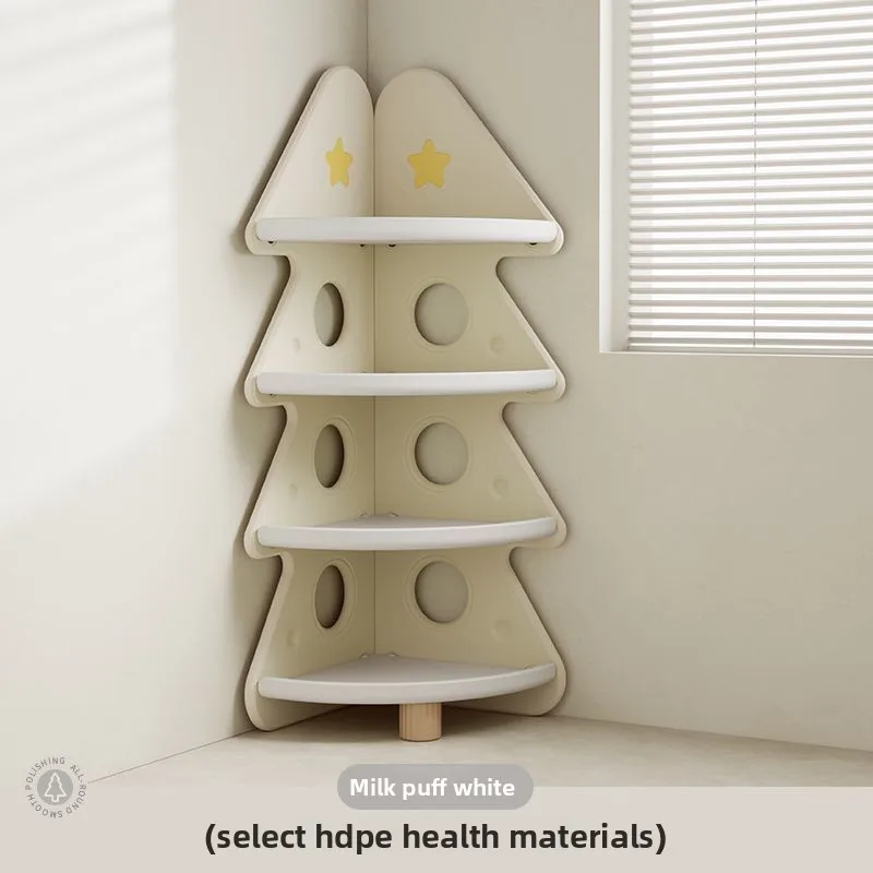 아기 방을위한 책장 오거나이저가있는 어린이 보관 캐비닛, 다층 코너 선반 보관함, 크리스마스 트리 장식