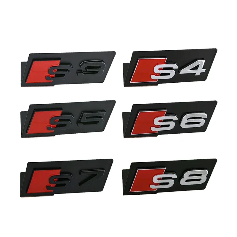 Car Styling Front Grille Emblem Badge for Audi Sline S3 S4 S5 S6 S7 S8 A3 A4 A4L A6L A1 A5 A6 A7 SQ5 SQ7 SQ3 Logo Accessories