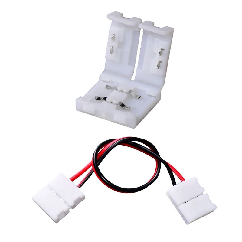 

10mm 2Pin LED Strip Connector Cable 2Pins 10mm Width PCB Single Color Tape Light For 3528 2835 5050 LED Strip Light Bar