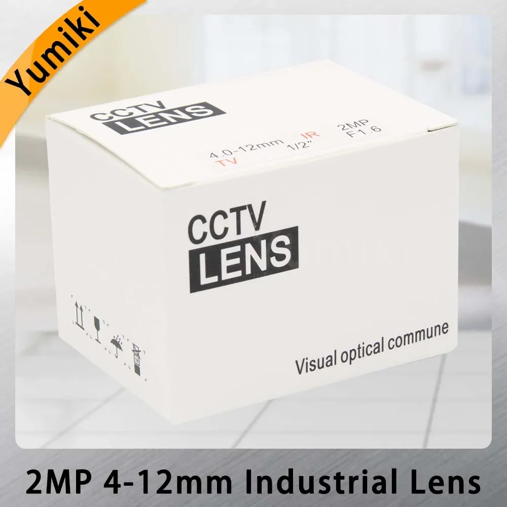 Yumiki 2MP 4-12mm LENS C Mount 2.0 Megapixel HD Industriële lens Varifocale Manual Iris CCTV Lens Voor CCTV Camera