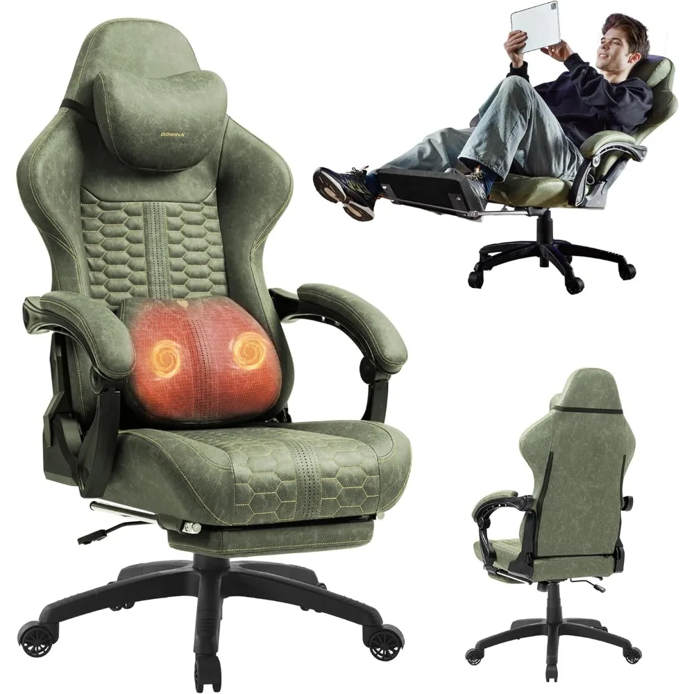 

Gaming Chair with Footrest – Ergonomic Reclining Gamer Chair for Adults, Big and Tall 400LBS Capacity, Massage Lumbar Sup