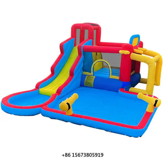 Giant Kids Outdoor Splash Play Toy Inflatable Water Slide Castle Arch Climb for Summer Cooling for Backyard Playground Pool