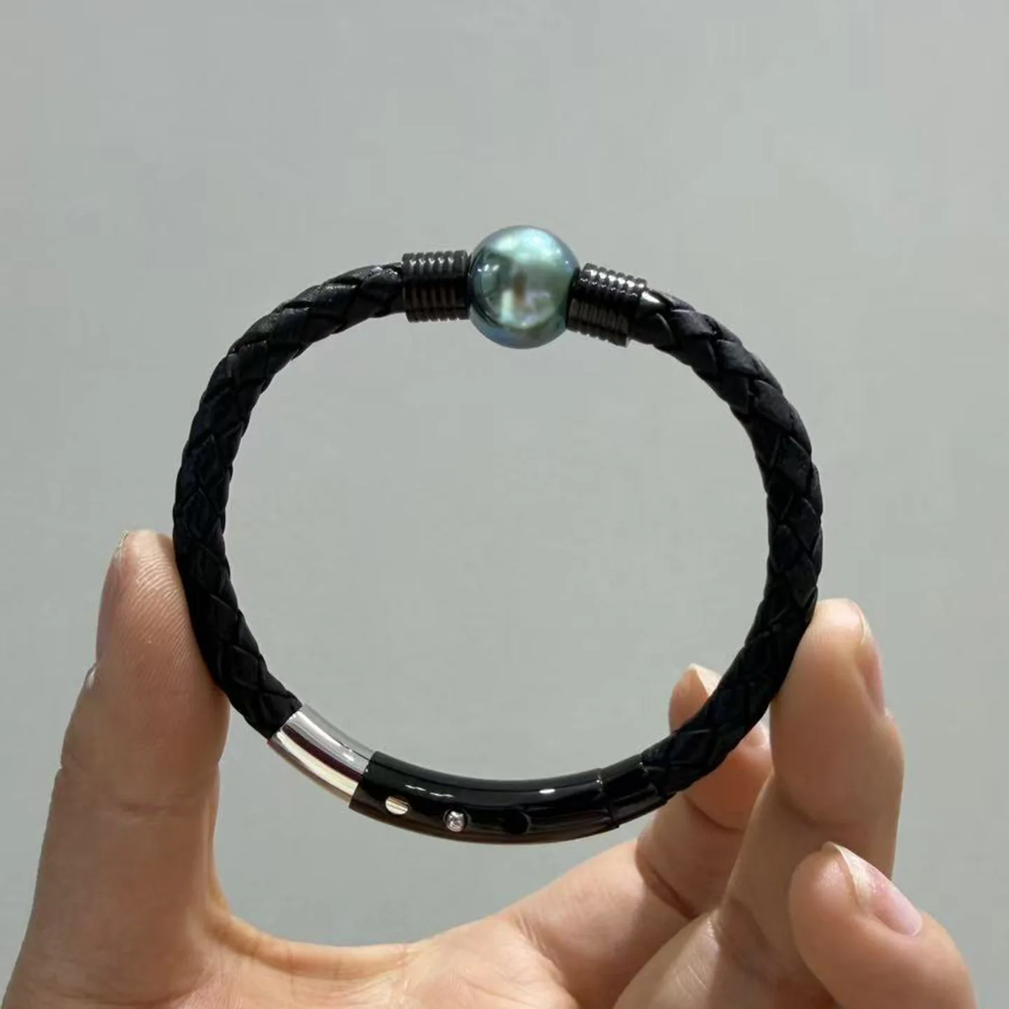 調整可能な黒のブレスレットdiy手作りアクセサリー、カップル向け半完成品、おしゃれなステンレス製リストバンド