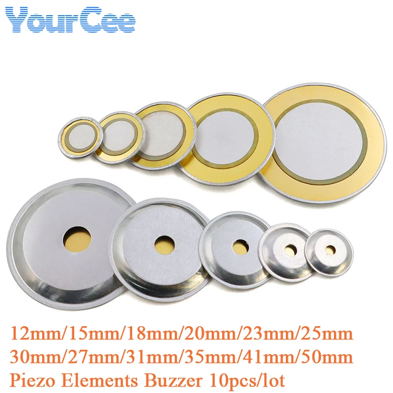 5pcs Piezo Elements Buzzer Sounder Sensor Trigger Drum Disc Copper Piezo Speaker Piezoelectric 12MM 20MM 27MM 35MM 50MM