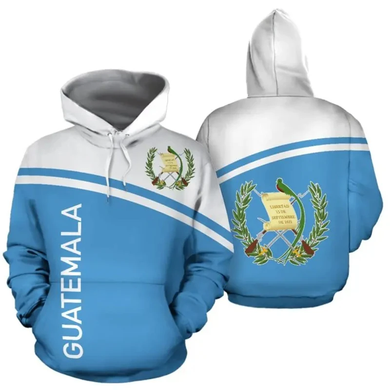 3D Printed Guatemala National Flag Hoodies For Men Casual Loose Plus Size Sweatshirts Tops Streetwear Kids Pullovers Tracksuit