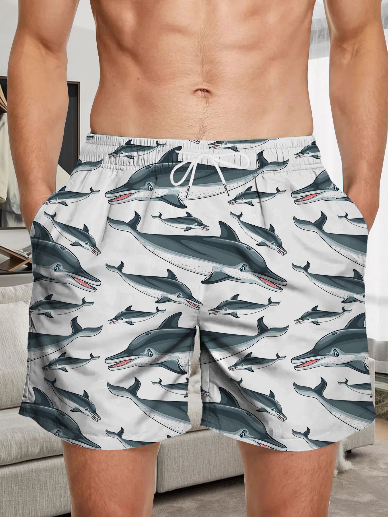 

Outdoor Quick Dry Polyester Shorts Men All Over Print Beach Board Swim Pants