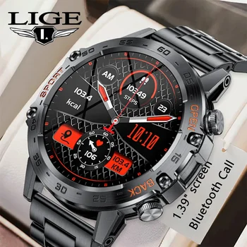 LIGE-Montre Connectée Militaire pour Homme, dehors de Plein Air, HD, Appel Bluetooth, Étanche IP68, Écran AMOLED, Batterie 400mA