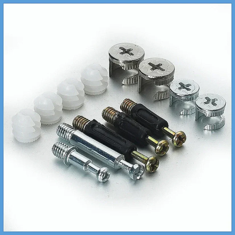 20pcs 3-in-1 Furniture Connecting Hardware Set, Thickening Cam Screw Eccentric Wheel Nut & Cam Lock Nut for Wardrobe Cabinet