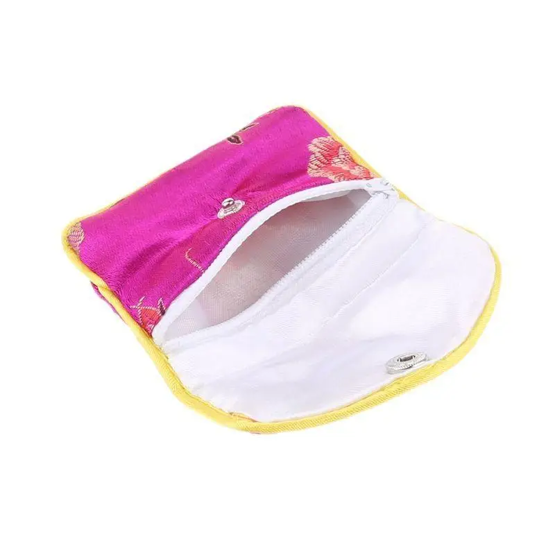 J78F Silk Gift Bag Traditional Silk Travel Chinese Embroidery Jewelry