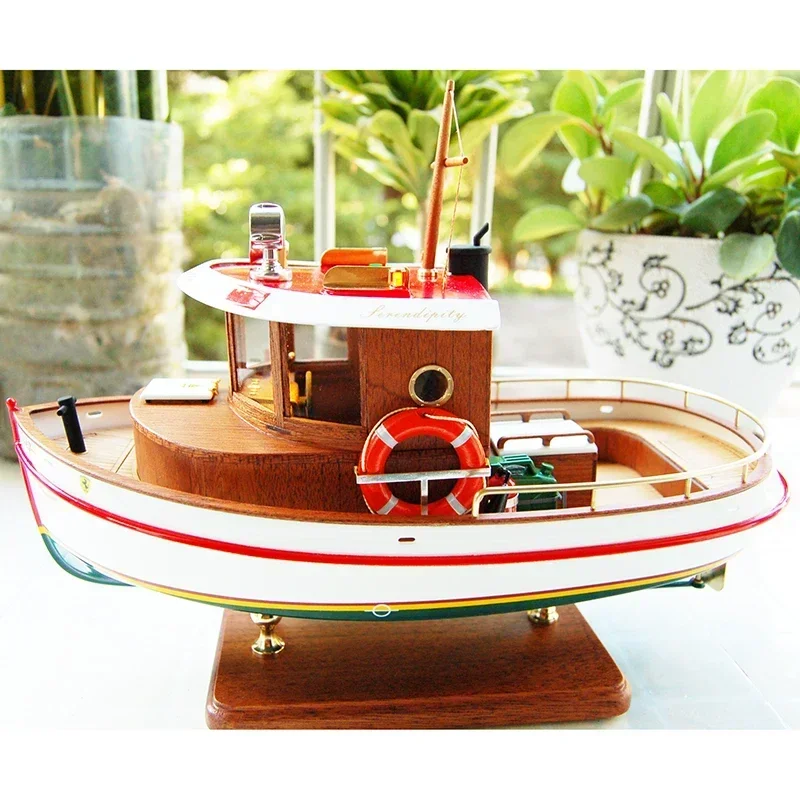 1/12 Modeling Kit Yacht Cute Tug M2 273mm Wooden Boat Model DIY Assembly Kit Non-Finished