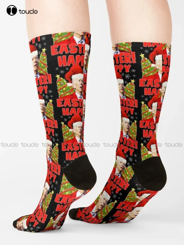 Ugly Holiday Sweaters - Merry Christmas Happy Easter Biden Christmas Santa Claus 2021 Tree Reindeer Funny Snowman Elf Socks