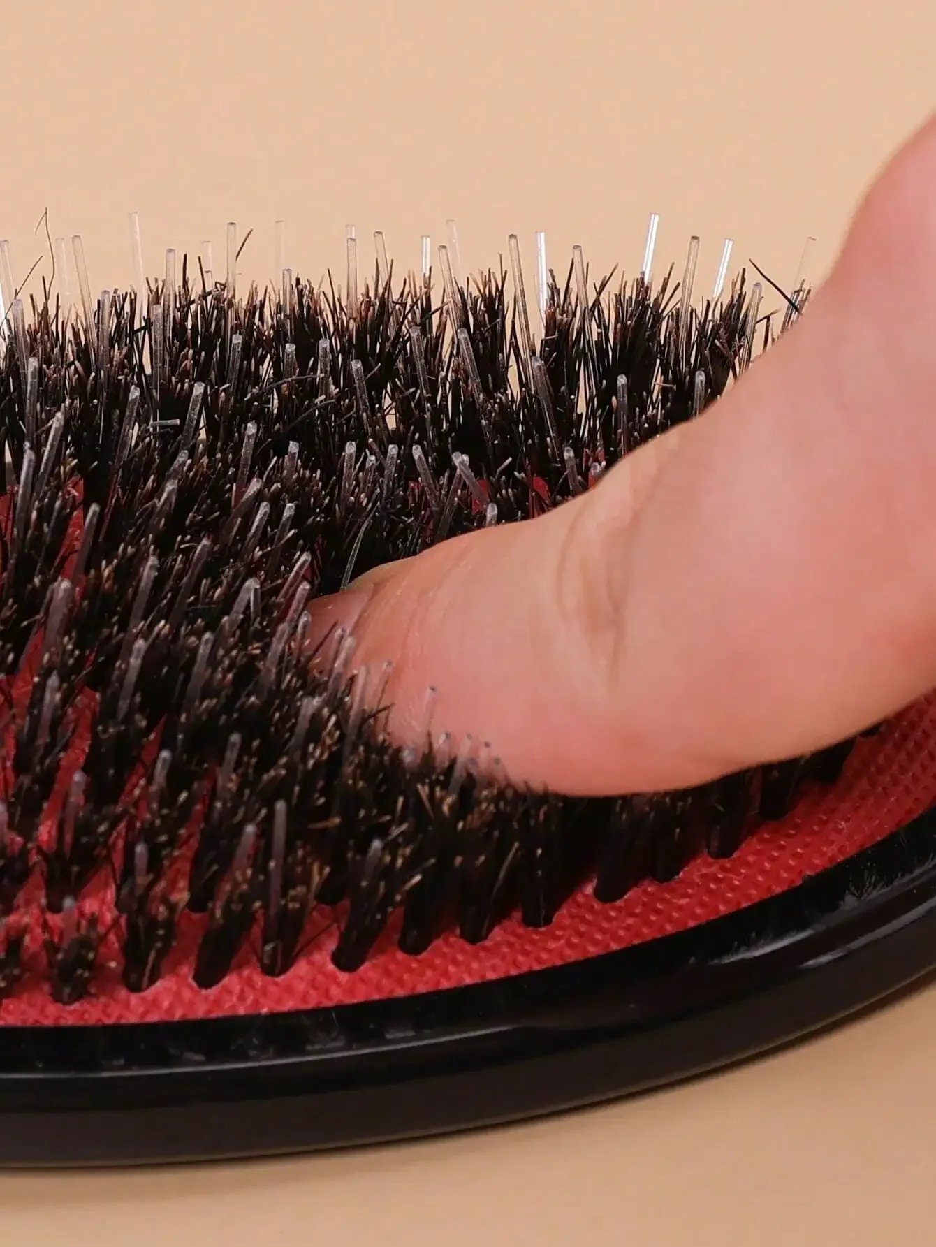 Minimalist Portable Mini Ball Tip Cushion Detangling Hair Brush Comb, Curly Hair Styling Edge Slick Back Wooden Brush Set for Women, Barber Salon Hairdressing Accessories, Back To School Travel Holiday Essentials Hair Care Tools - view 3