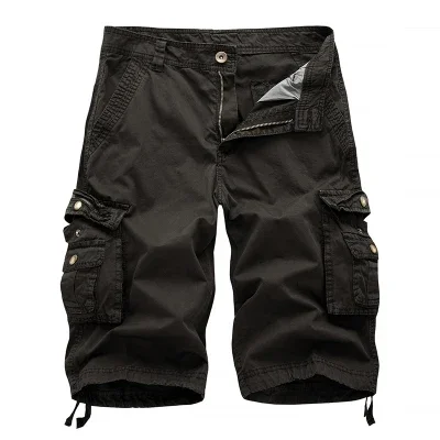 Baumwolle Cargo-Shorts Männer Sommer Männer Armee Militärische Taktische Homme Shorts Männlichen Casual Streetwear Multi-Tasche Cargo-Shorts