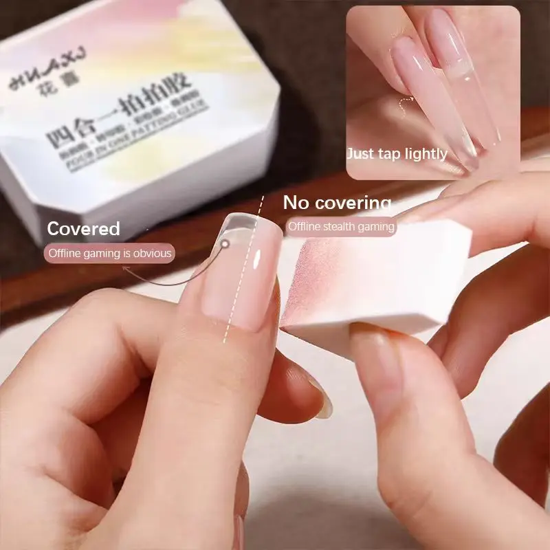 Colle à tapotement quatre en un, colle à tapotement de couleur nue populaire avec 4 couleurs, multifonctionnelle pour l'impression de couleurs dégradées et la poudre