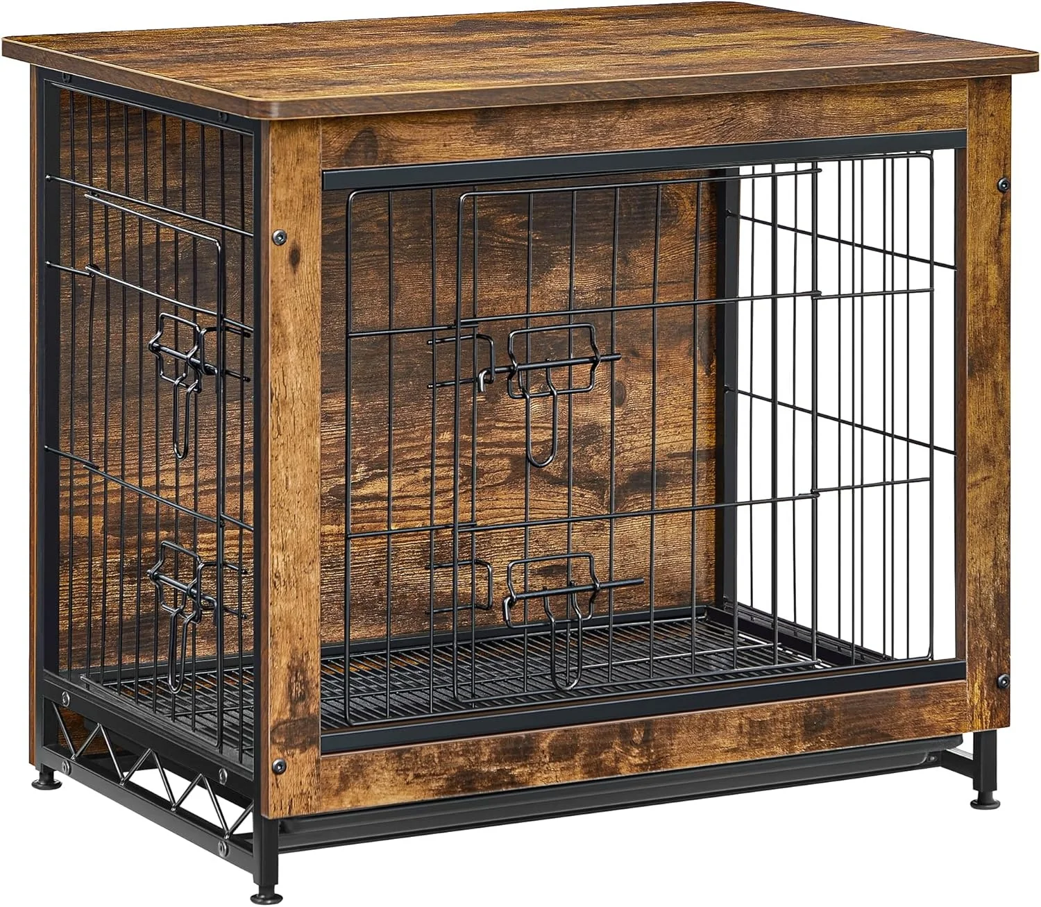 

Brown Dog Crate Furniture Side End Table Modern Kennel Custom Luxury Pet Dogs Indoor Cage