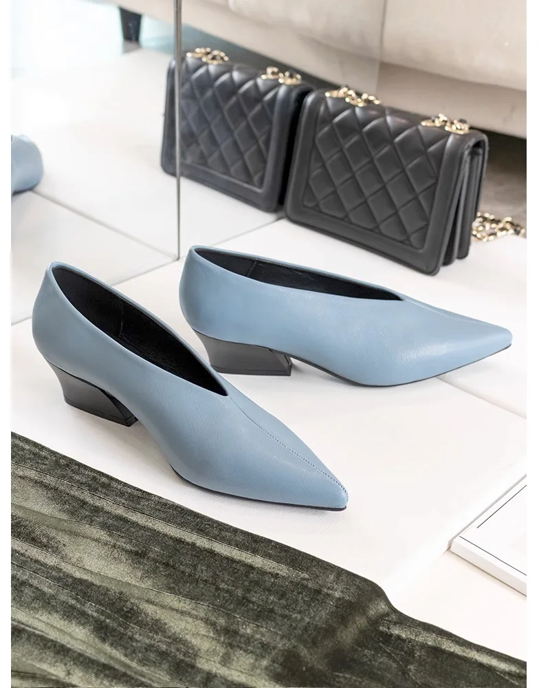 

XGRAVITY 2024 New Spring Summer Fashion Wedges Heel Pumps Sexy Pointed Toe Dress Shoes V Cut Women Shoes Elegant Shoes C410