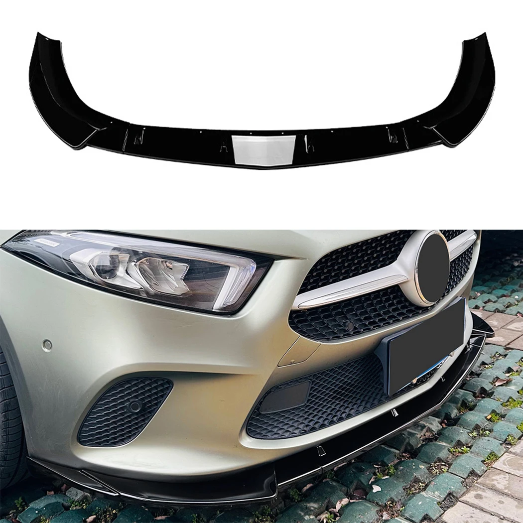 

Для Mercedes-Benz A-Class W177 V177 2018-2022 комплект спойлера для переднего бампера нижнего корпуса диффузор тюнинг сплиттер черный