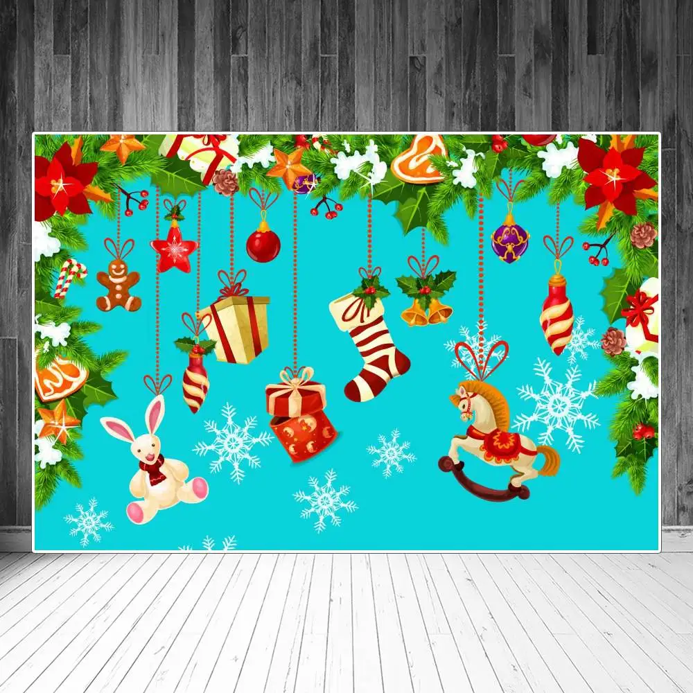 Kerstcadeau Hanger Grenen Takjes Fotografie Achtergronden Custom Party Home Decoration Studio Photo Booth Fotografische Achtergronden