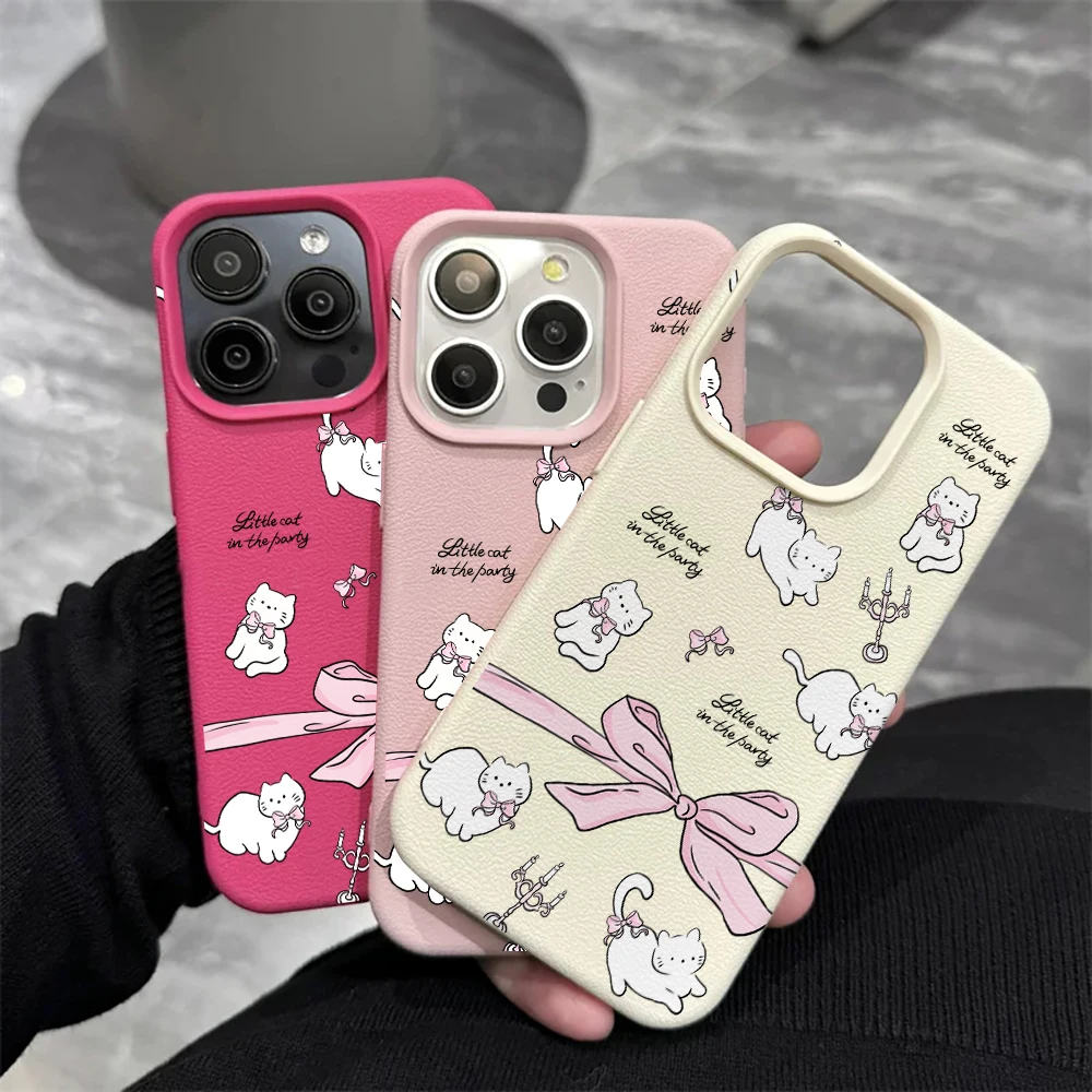 Schleifenkatt-Handyhülle für iPhone 17 16 15 14 13 12 11 Pro Max 16 15 14 Plus 17 16 15 14 13 12 11 Pro 17Air Silikon-Matt-Cover – Detail 4