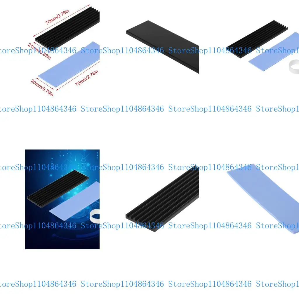 

5asd Aluminum for M.2 NVME SSD Heat Sink Supports for M.2 NVME SSD 2280 Desktop Dedic