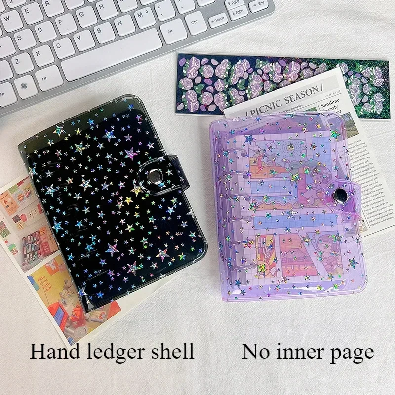 Rainbow Gradient A7 Binder Case, Colorful Six Hole Binder, DIY Hand Ledger Notebook Project Materials Budget Binder Cash Binder