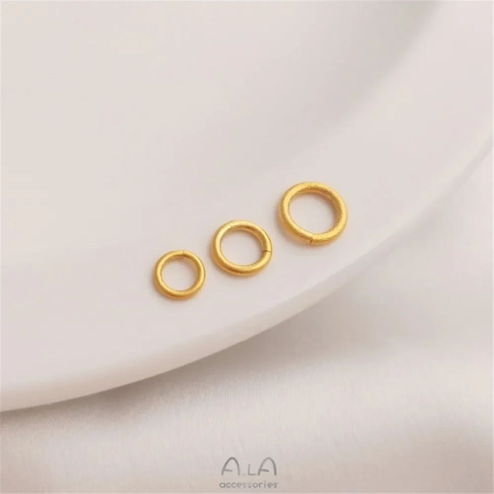 Vietnam strong bao color sand gold opening ring accessories DIY bracelet pendant jewelry end closed ring link ring